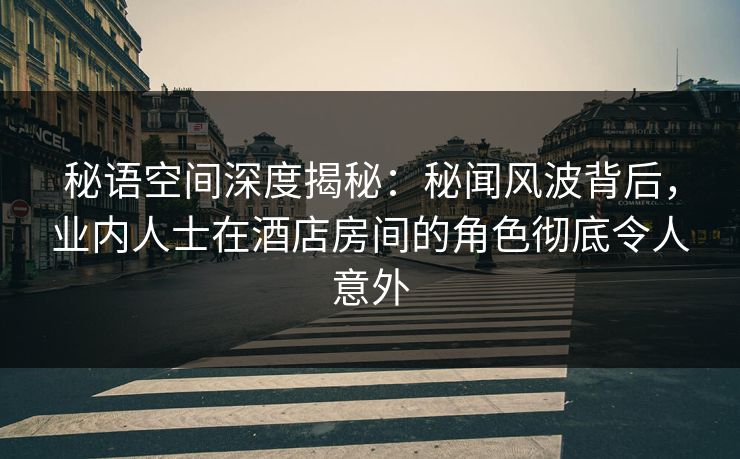 秘语空间深度揭秘：秘闻风波背后，业内人士在酒店房间的角色彻底令人意外